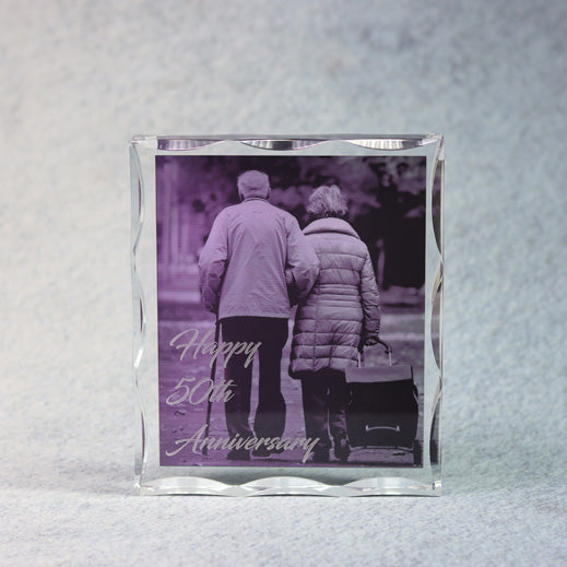 An acrylic block photo frame from Rutherford Trophies in Macon, GA.