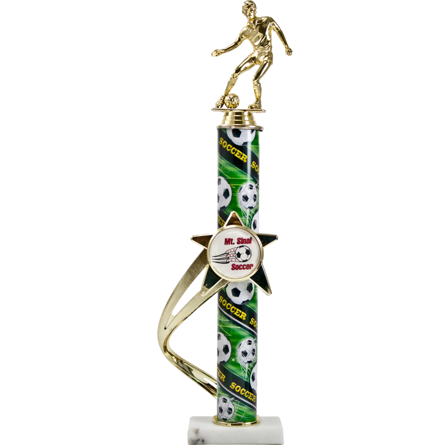 Sport Column and Star Mylar Wrap-around Figure Trophy