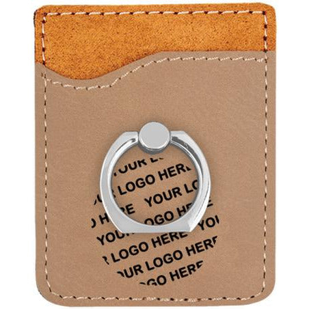 Leatherette Phone Wallet with Ring